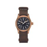 Khaki Field 38mm, Black Dial, Mechanical Movement, Bronze and Titanium Case, Brown Leather Strap Watch