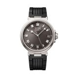 Marine 40mm, Black Dial, Self Winding, 18k White Gold Case, Black Rubber Strap Watch
