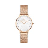 Petite Lumine Pressed Piano 28mm MOP Dial Quartz Rose Gold Plated Watch