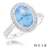Platinum Oval cut Dress Ring