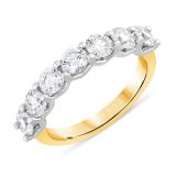Weir Collection 18k Yellow Gold and Platinum Line Band