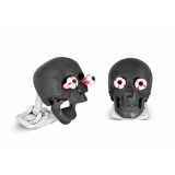 Black Eye Popping Skull Sterling Silver Cufflinks