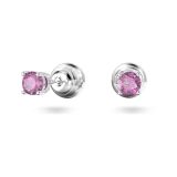 Swarovski Stilla Rhodium Plated Round Cut Stud Earrings