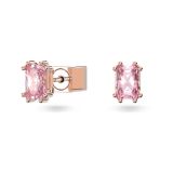 Swarovski Stilla Rose Tone Plated Cushion Cut Stud Earrings