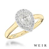 Yellow gold/platinum 0.39ct F SI1  Pear shape cut Diamond Engagement Ring