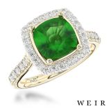 Yellow gold/platinum Cushion cut Dress Ring