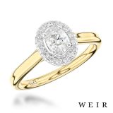 Yellow gold/platinum 0.50ct F VS2  Oval cut Diamond Engagement Ring