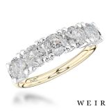 Yellow gold/platinum Round brilliant cut diamond line band