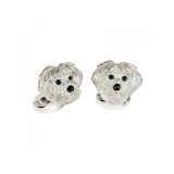 Sterling Silver Shih Tzu Dog Cufflinks
