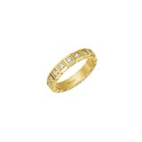 Ice Cube 18k Yellow Gold Diamond Ring Szie 55
