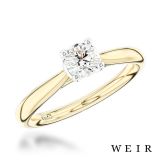 18k Yellow Gold/platinum 0.50ct F VS2  Round brilliant cut Diamond Engagement Ring
