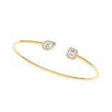 18k Gold My Twin Toi & Moi Thin Diamond Bangle
