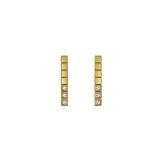 Ice Cube 18K Yellow Gold Half-Set Diamond Earrings