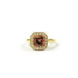 18k Yellow Gold 1.80ct Radiant Brown Tourmoline Cosmo Vintage Ring