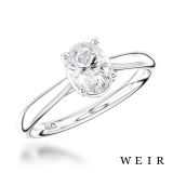 Platinum 1.00ct G VS2  Oval cut Diamond Engagement Ring