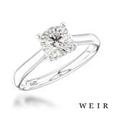 Platinum 0.70ct F VS2  Round brilliant cut Diamond Engagement Ring