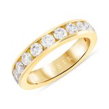 18k Yellow Gold and Diamond Line Band