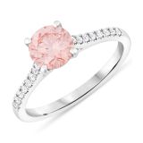 Pink Platinum Lab Grown Diamond Ring
