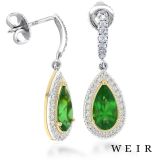Platinum/yellow Pear shape cut Earrings