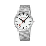 Mondaine Evo2 43mm, White Dial, Stainless Steel Case, Mesh Bracelet Watch MSE43110SJ
