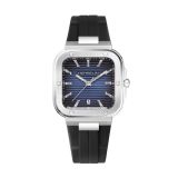 Cap Camarat Square 39mm, Blue Dial, Quartz Movement, Stainless Steel Case, Rubber Strap Watch