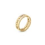 Roberto Coin 18K Yellow Gold Diamond Navarra Link Ring