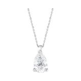 18k White Gold Pear Cut Lab Grown Diamond Pendant