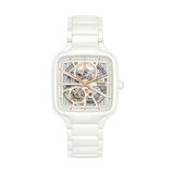True Square Open Heart, 38mm, White Ceramic, Automatic