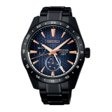 Seiko Akebono Sharp Edge GMT Presage 42.2mm, Blue Dial, Automatic Movement, Stainless Steel Case, Stainless Steel Bracelet Watch SPB361J1