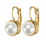 Dyrberg/Kern Lulu Gold Toned White Faux Pearl Stud Earring