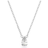 Swarovski Rhodium Plated White Pear Cut Cubic Zirconia Millenia Pendant Necklace