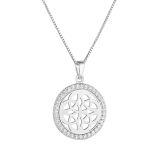 Sterling Silver Cz Round Celtic Knot Necklace