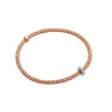 Fope 18k Rose Gold Flex it Bracelet with Diamonds Prima Collection