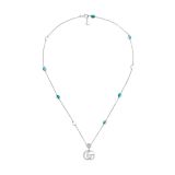 GG Marmont Sterling Silver Multi Stone Necklace
