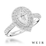 Platinum 0.70ct D SI1  Pear shape cut Diamond Engagement Ring