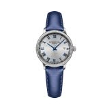 Toccata 29mm, Silver Dial, Quartz Movement, Stainless Steel 76 Diamond Case, Blue Satin Strap Watch