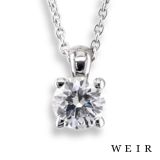 Platinum/white Round Brilliant Cut Lab Grown Diamond Pendant