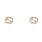 Interlocking 18k Yellow Gold Diamond Stud Earrings