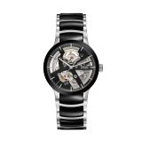 Centrix Open Heart 38mm, Black Dial, Automatic Movement, Stainless Steel Case, Ceramic Bracelet Watch
