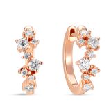 18k Rose Gold Diamond Hoops