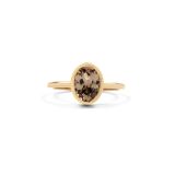 18k Rose Gold Band Oval Cut 1.47ct Malaya Garnet Rubover Ring