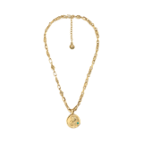 Talisman Leo Turquoise Stone Yellow Gold Plated Medallion