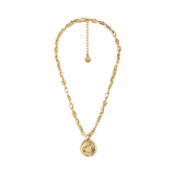 Talisman Libra Turquoise Stone Yellow Gold Plated Medallion