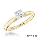 18k Yellow gold/platinum 0.30ct F SI1  Round brilliant cut Diamond Engagement Ring
