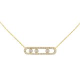Yellow Gold Move Pavé Diamond Necklace