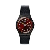 Classic SIR RED 34mm, Round Red Dial, Quartz, Black Case, Black Strap Watch