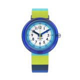 Colour My Life STRIPY BLUE 31.8mm, White Dial, Quartz Movement, Bio-sourced Plastic Case, Blue Silicone Strap Watch