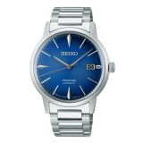 Seiko Cocktail Time The Aviation, Presage 39.5mm, Blue Dial, Automatic Movement, Stainless Steel Case, Stainless Steel Bracelet Watch srpj13j1