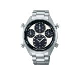 Seiko Speedtimer Prospex Chronograph 42mm, White Dial, Solar Quartz Movement, Stainless Steel Case, Stainless Steel Bracelet Watch sfj001p1. Image one