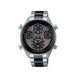 Seiko Khaki Stripe Speedtimer Prospex Chronograph 42mm, Khaki Dial, Solar Quartz Movement, Stainless Steel Case, Stainless Steel Bracelet Watch SFJ005P1. Image one
